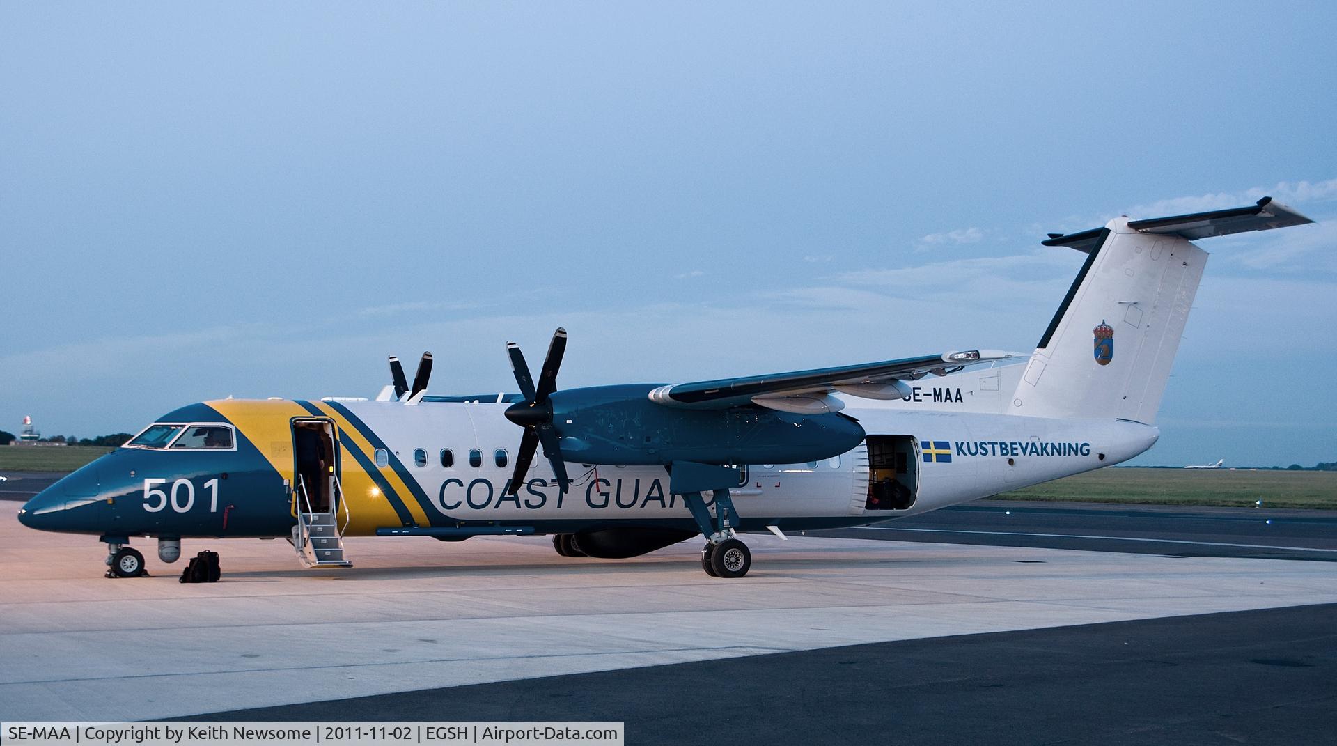 SE-MAA, 2006 De Havilland Canada DHC-8-311AQ Dash 8 C/N 622, Parked at Saxon Air for an overnight stop