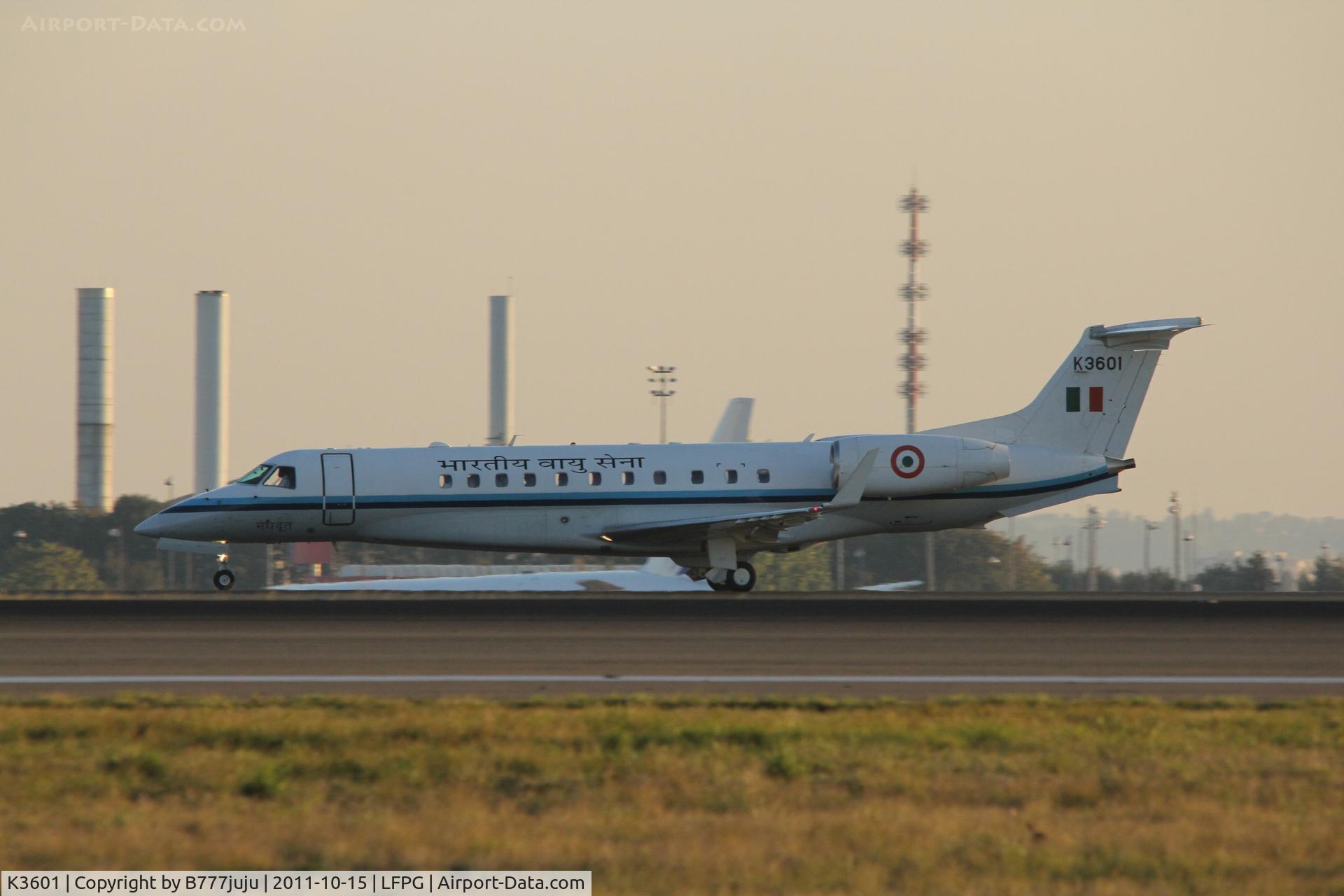 K3601, 2004 Embraer EMB-135BJ Legacy C/N 14500867, on transit at CDG