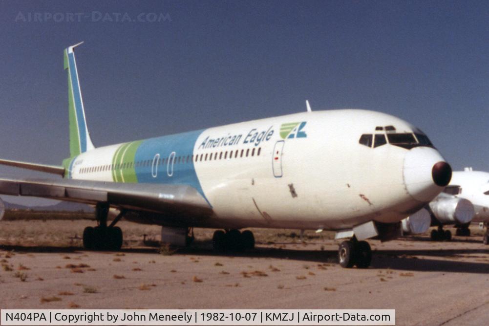 N404PA, 1964 Boeing 707-321B C/N 18835, The original American Eagle was a charter airline that operated a pair of ex-Pan Am 707s, one of which seen here stored at MZJ.