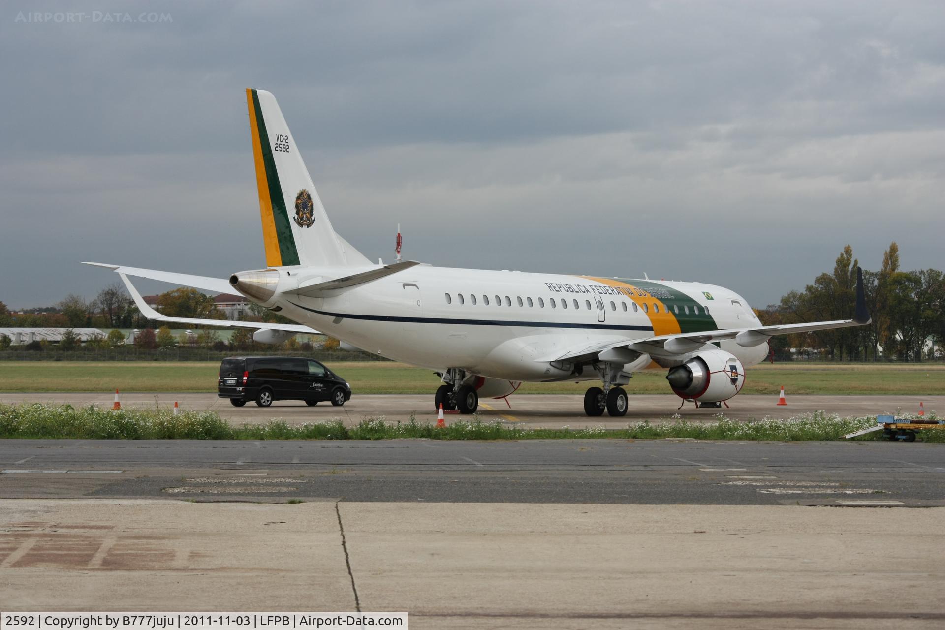 2592, 2010 Embraer VC-2 (ERJ-190-100AR) C/N 19000177, on transit at Le Bourget for G-20 meeting