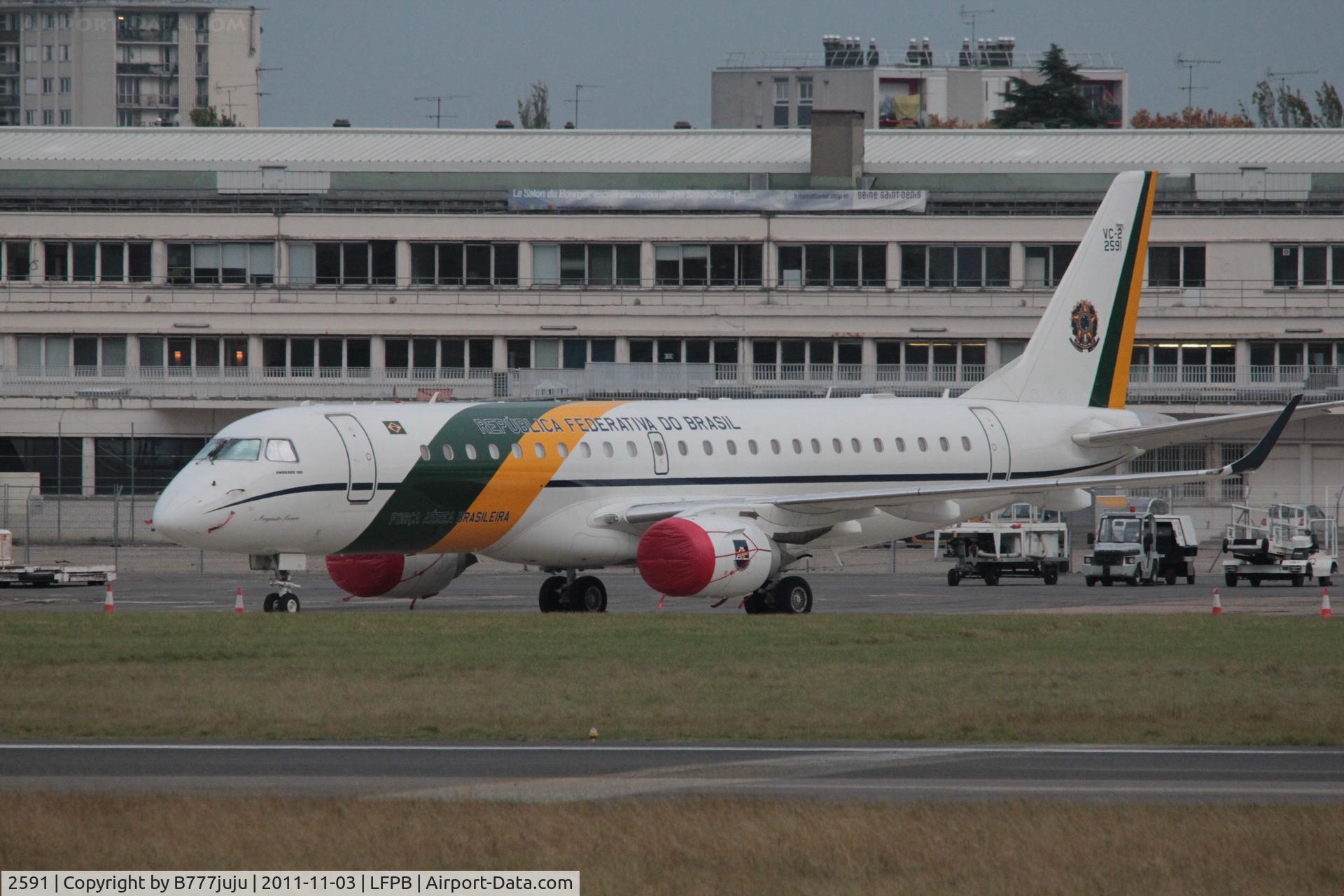 2591, 2009 Embraer VC-2 (ERJ-190-100AR) C/N 19000277, on transit at Le Bourget