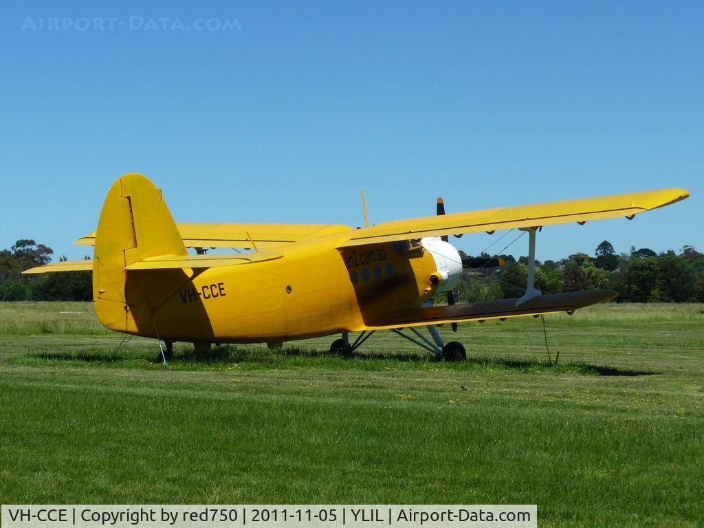 VH-CCE, 1989 Antonov An-2TP C/N 1G234-09, Antonov An-2 VH-CCE at Lilydale, the only An-2 flying in Australia.
