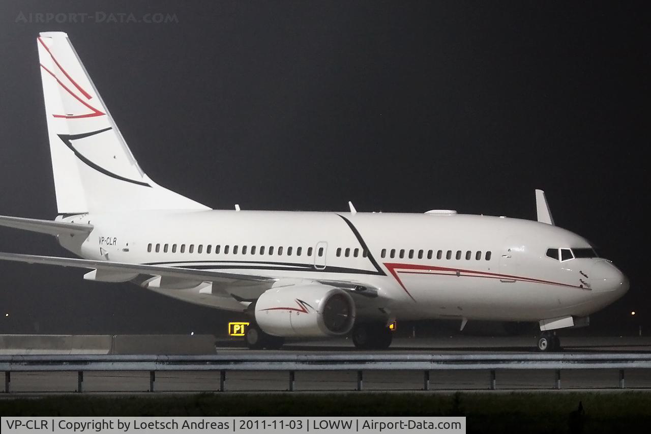 VP-CLR, 2006 Boeing 737-7EM BBJ C/N 34865, Parking in a foggy night