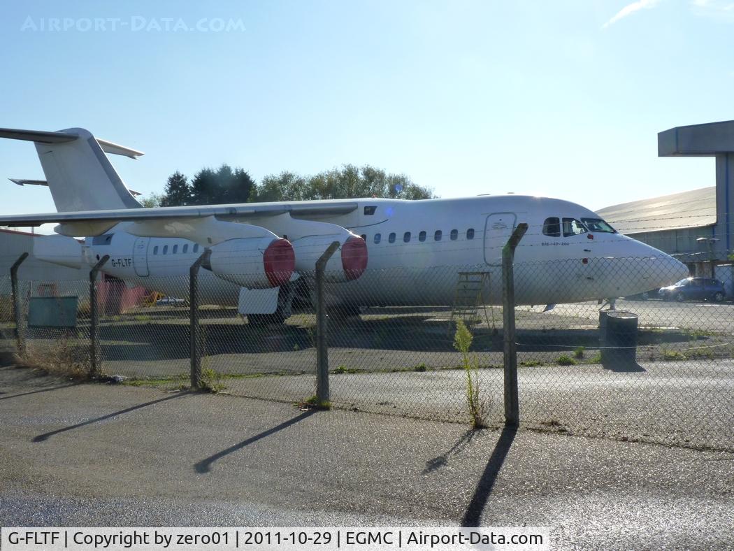 G-FLTF, 1984 British Aerospace BAe.146-200 C/N E2022, Stored on the Inflite ramp at Southend in October 2011.
This 146 is believed to have been the last addition to the Flightline fleet. The airline closed down in December 2008.