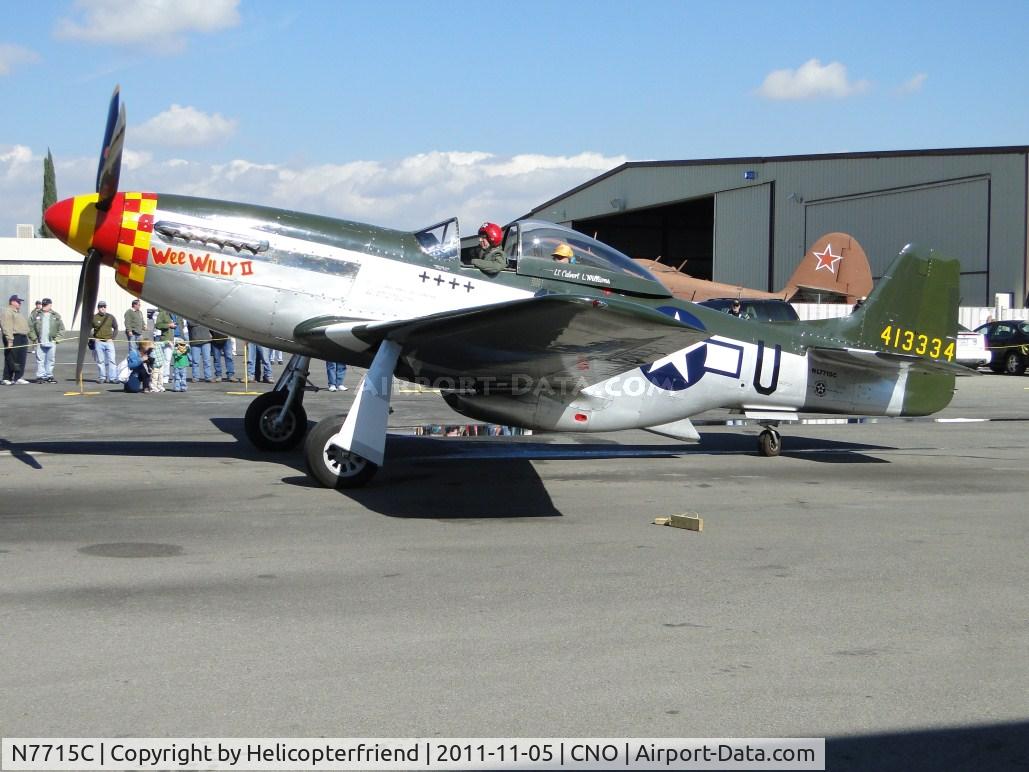 N7715C, 1944 North American P-51D C/N 44-84961A (124-44817), Wee Willy II waiting for N5441V to start for formation take off