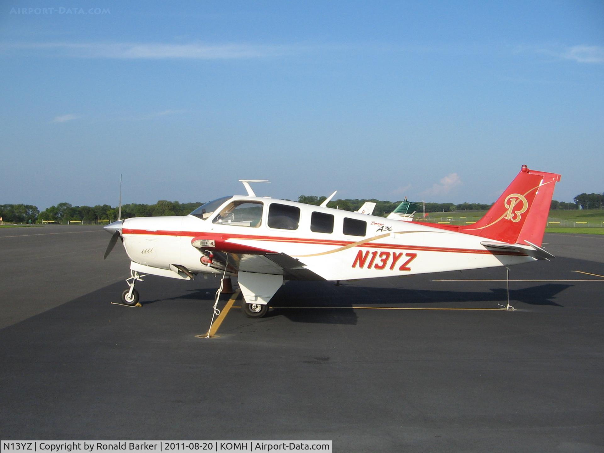 N13YZ, 1976 Beech A36 Bonanza 36 C/N E-859, Orange