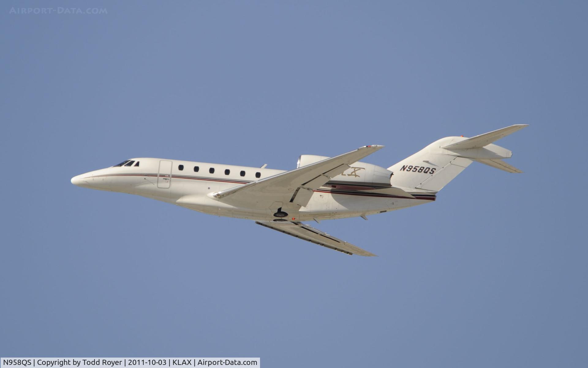 N958QS, 2001 Cessna 750 Citation X Citation X C/N 750-0158, Departing LAX