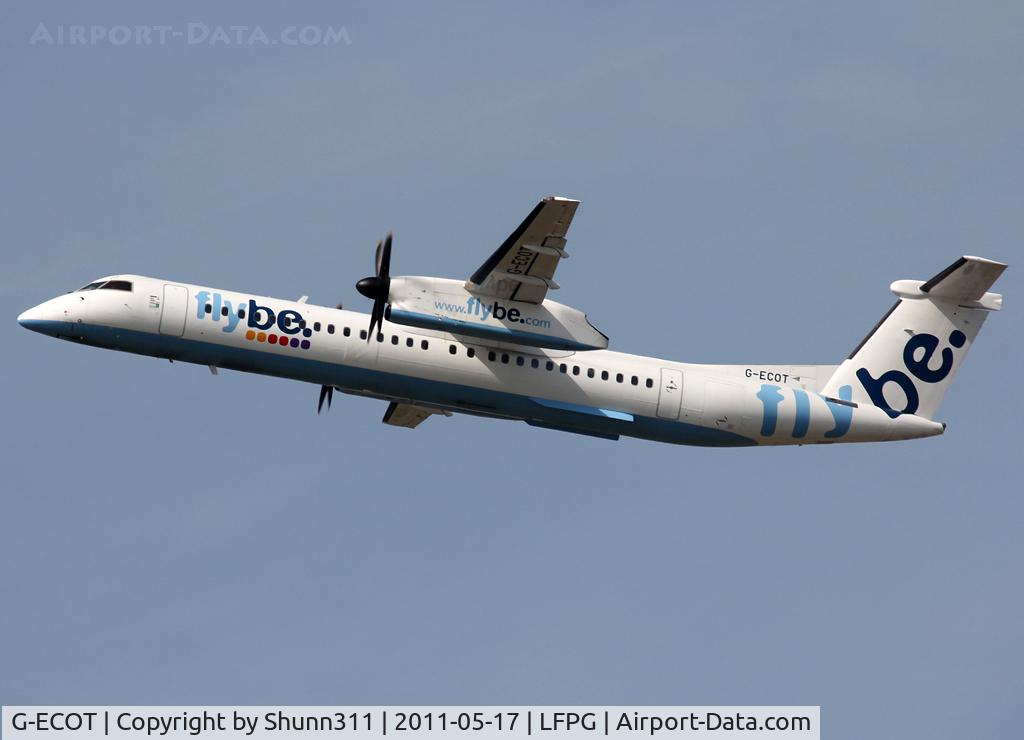 G-ECOT, 2009 De Havilland Canada DHC-8-402Q Dash 8 C/N 4251, On take off...