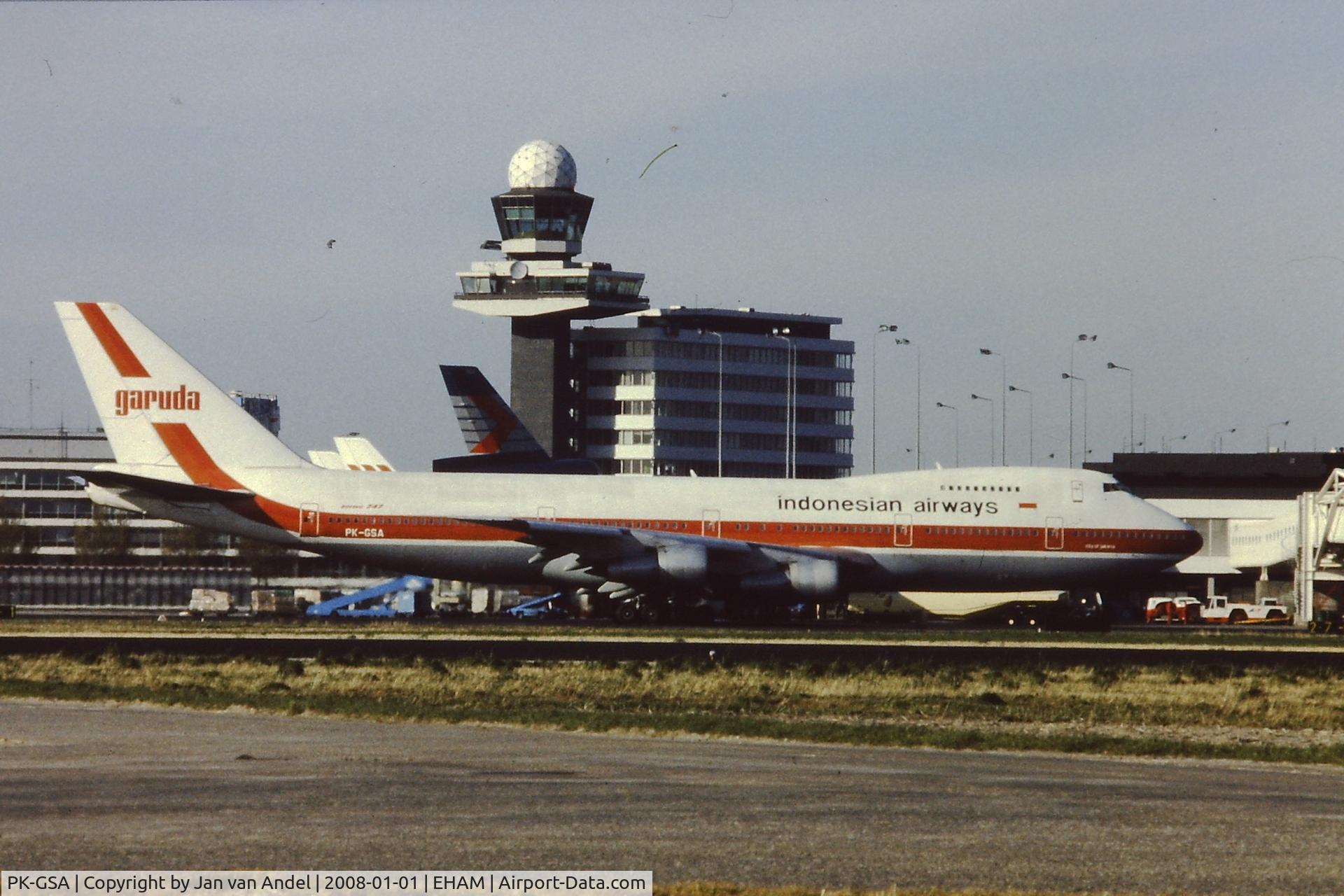 PK-GSA, 1980 Boeing 747-2U3B C/N 22246, Garuda B747-2U3B  Schiphol Amsterdam
Early 1980 's