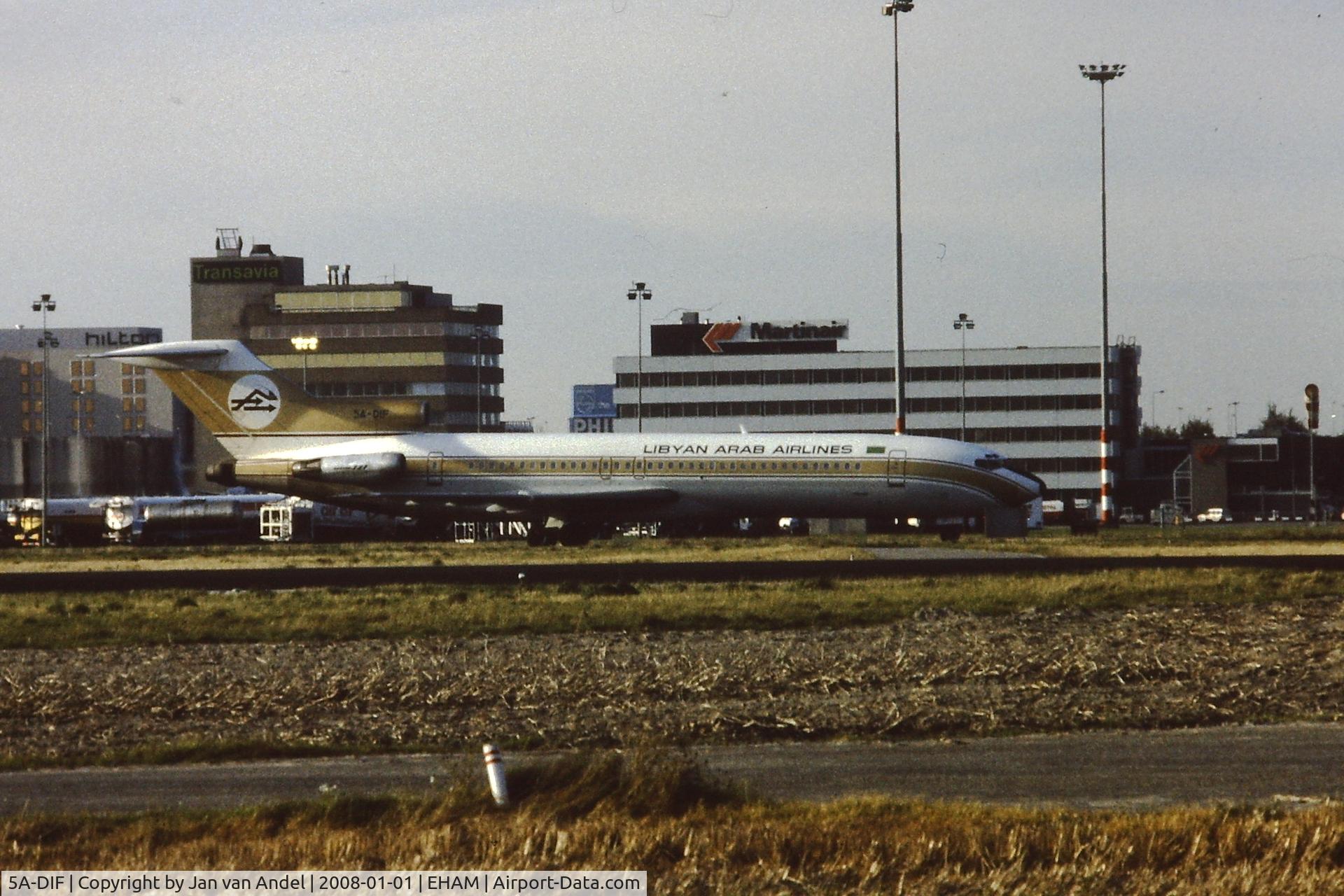 5A-DIF, 1977 Boeing 727-2L5 C/N 21332, B727-2L5  early 1980's  at Schiphol Amsterdam.