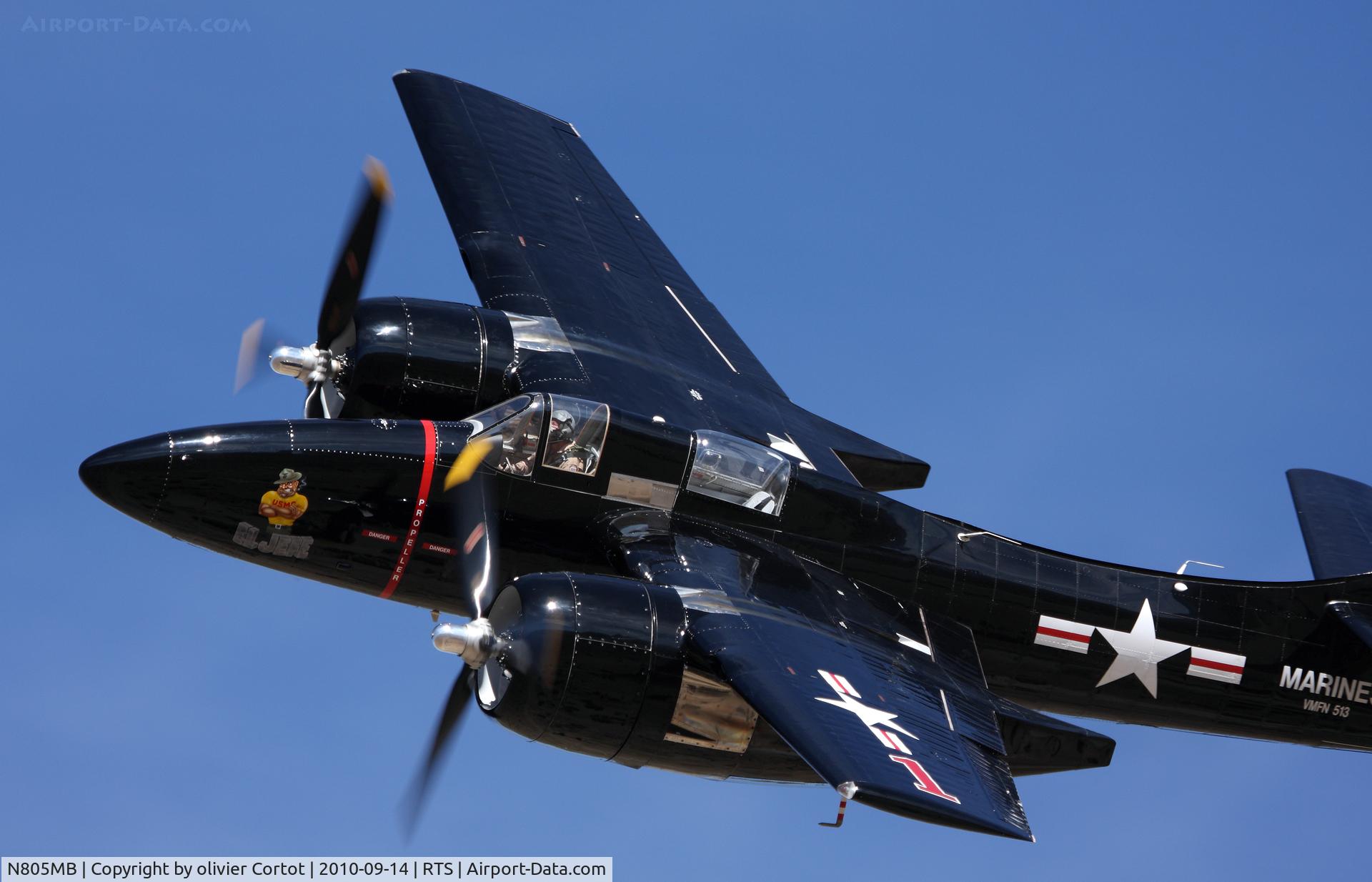 N805MB, 1945 Grumman F7F-3 Tigercat C/N C.245, Close-up shot during the 2010 reno air races