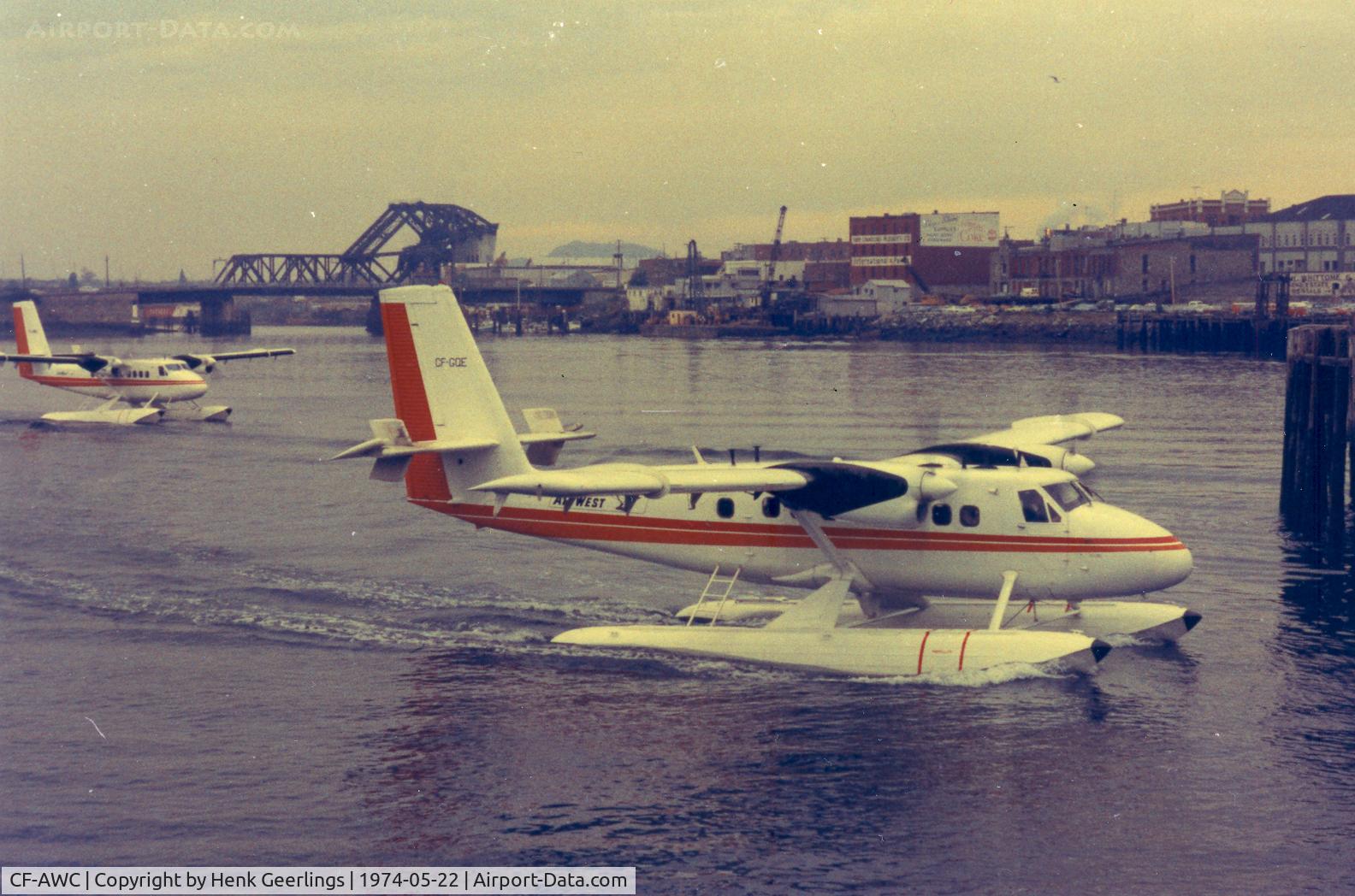 CF-AWC, 1968 De Havilland Canada DHC-6-100 Twin Otter C/N 108, Air West , Vancouver Seaplane base
