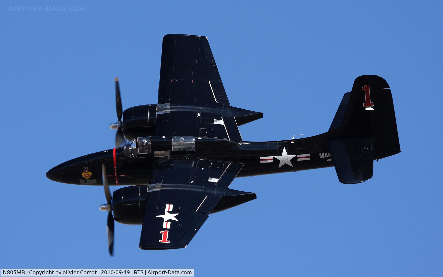 N805MB, 1945 Grumman F7F-3 Tigercat C/N C.245, side view taken during the race, Reno 2010