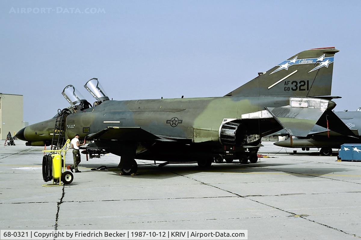 68-0321, 1968 McDonnell Douglas F-4E Phantom II C/N 3351, flightline at March AFB