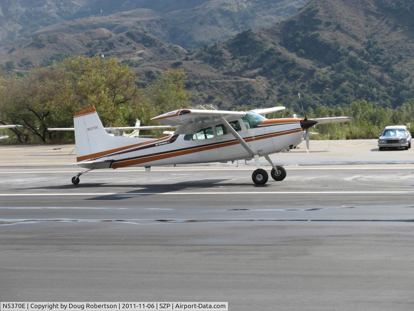 N5370E, 1980 Cessna A185F Skywagon 185 C/N 18503958, 1980 Cessna A185F SKYWAGON II Eye In The Sky camera, Continental IO-550-D 300 Hp, Experimental class, landing roll Rwy 22