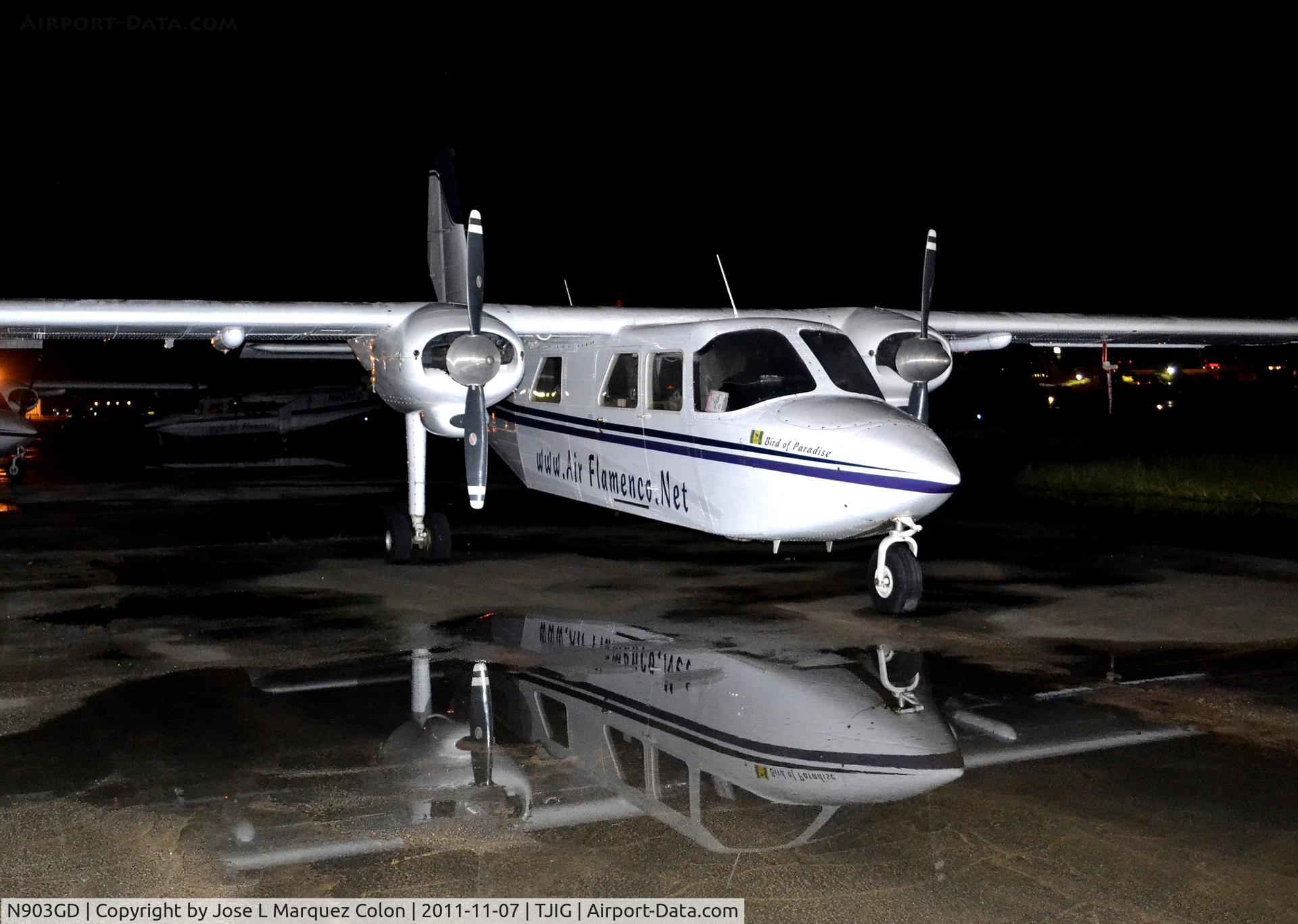 N903GD, Britten-Norman BN-2A-8 Islander C/N 625, At Air Flamenco Ramp
