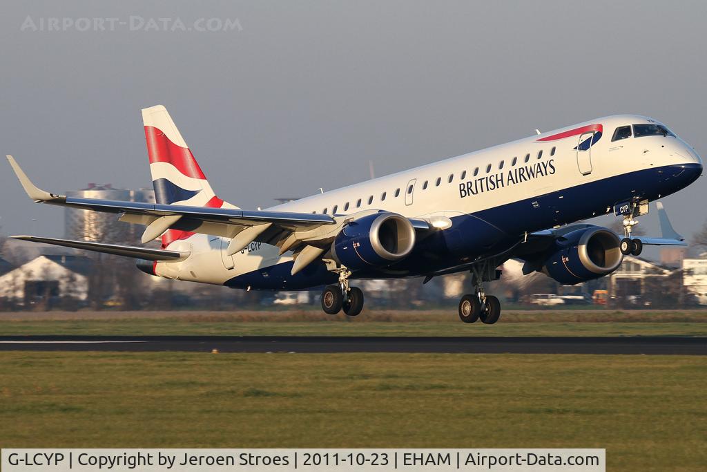 G-LCYP, 2011 Embraer 190SR (ERJ-190-100SR) C/N 19000443, Crosswind