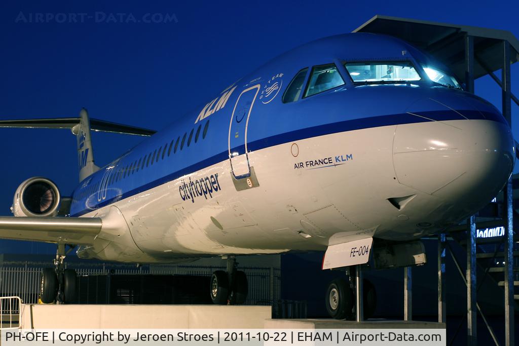 PH-OFE, 1989 Fokker 100 (F-28-0100) C/N 11260, now displayed at Amsterdam at the visitors deck!