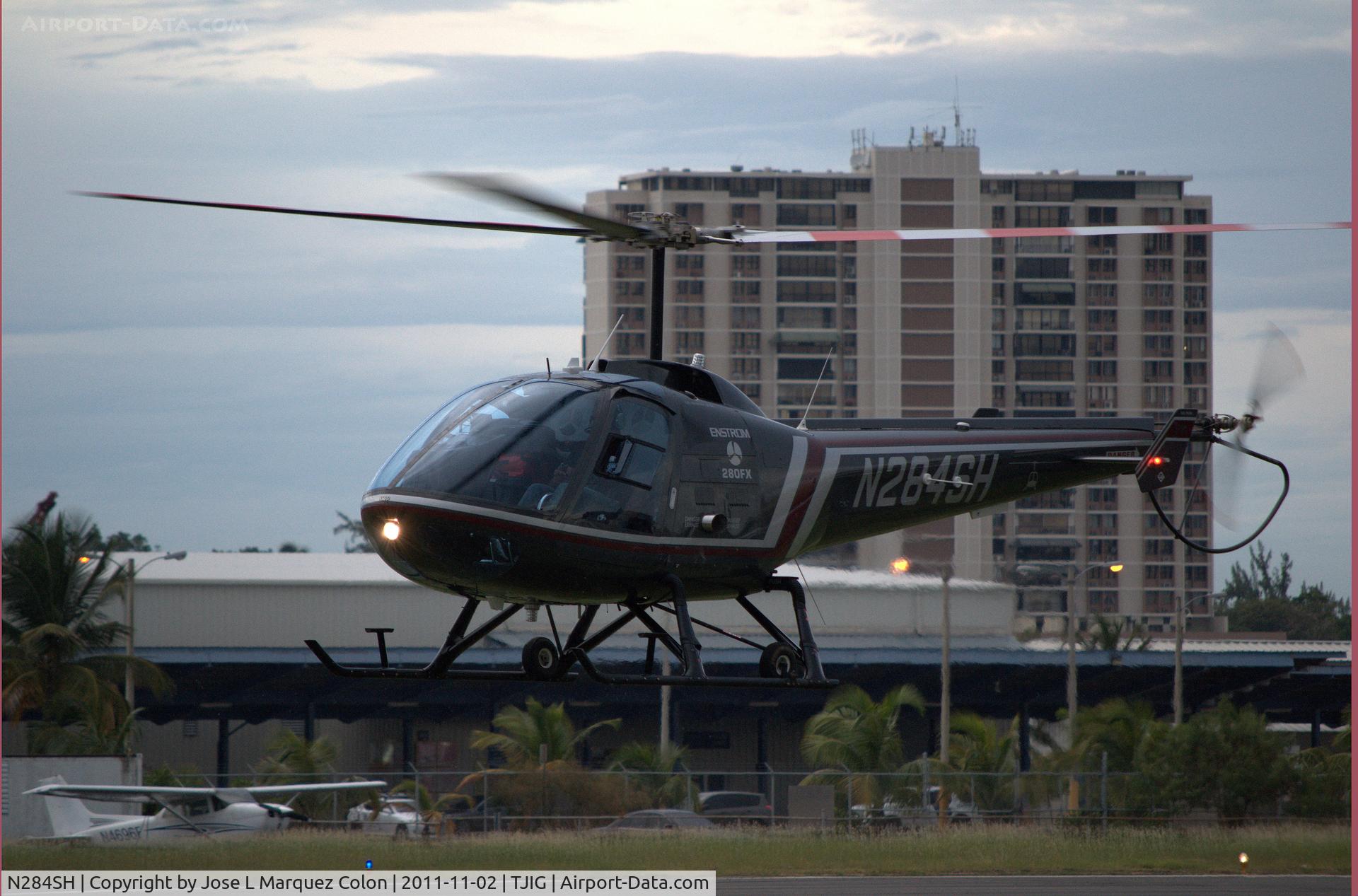 N284SH, 2005 Enstrom 280FX Shark C/N 2111, Taxi via bravo taxiway to Eco-lift ramp with your company.