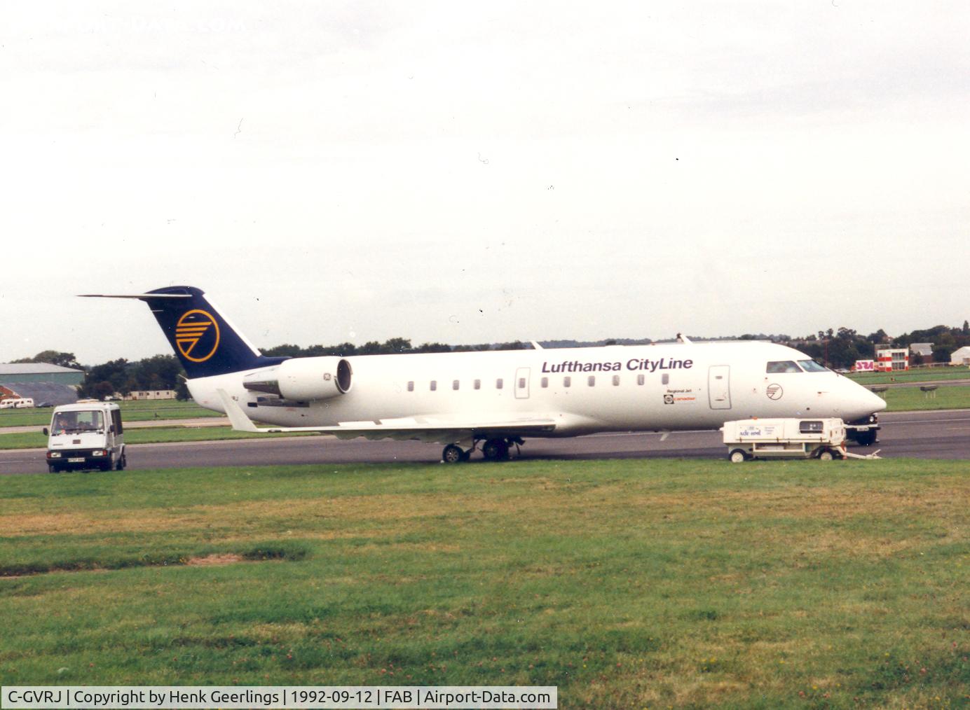 C-GVRJ, 1991 Canadair CRJ-100ER (CL-600-2B19) C/N 7003, Farnborough Air Show September '92

Lufthansa Cityline Regional Jet.