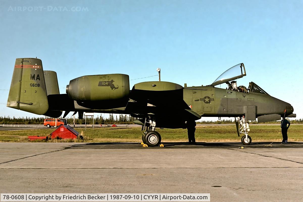 78-0608, 1978 Fairchild Republic A-10A Thunderbolt II C/N A10-0228, parked at the apron
