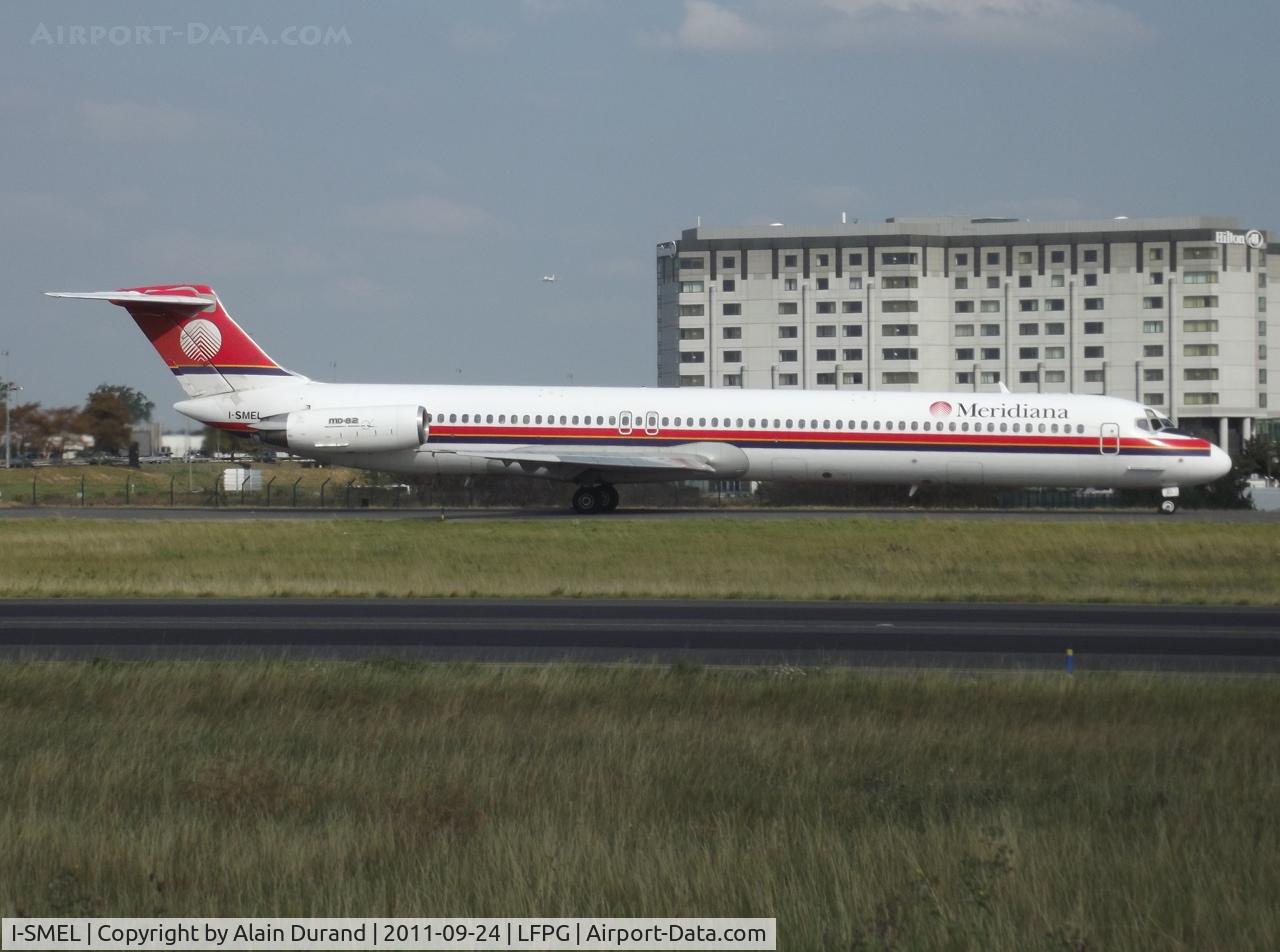I-SMEL, 1984 McDonnell Douglas MD-82 (DC-9-82) C/N 49247, L/N 1151, delivered new to predessessor Alisarda, named Paolo Giaola, configurated to accomodate 165 travellers in single economy class.