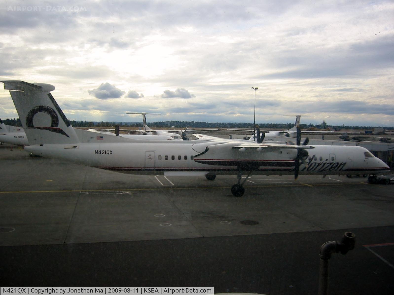 N421QX, 2007 De Havilland Canada DHC-8-402 Dash 8 C/N 4149, Taken from terminal interior panaramic area
