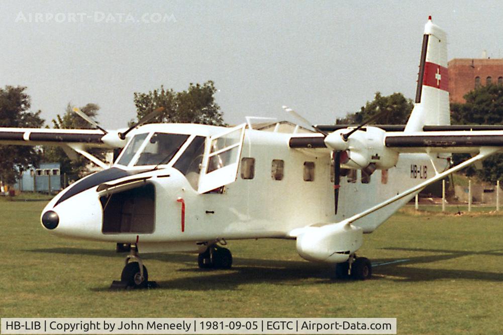 HB-LIB, 1977 GAF N24A Nomad C/N N24A-46, Nice visitor to Cranfield