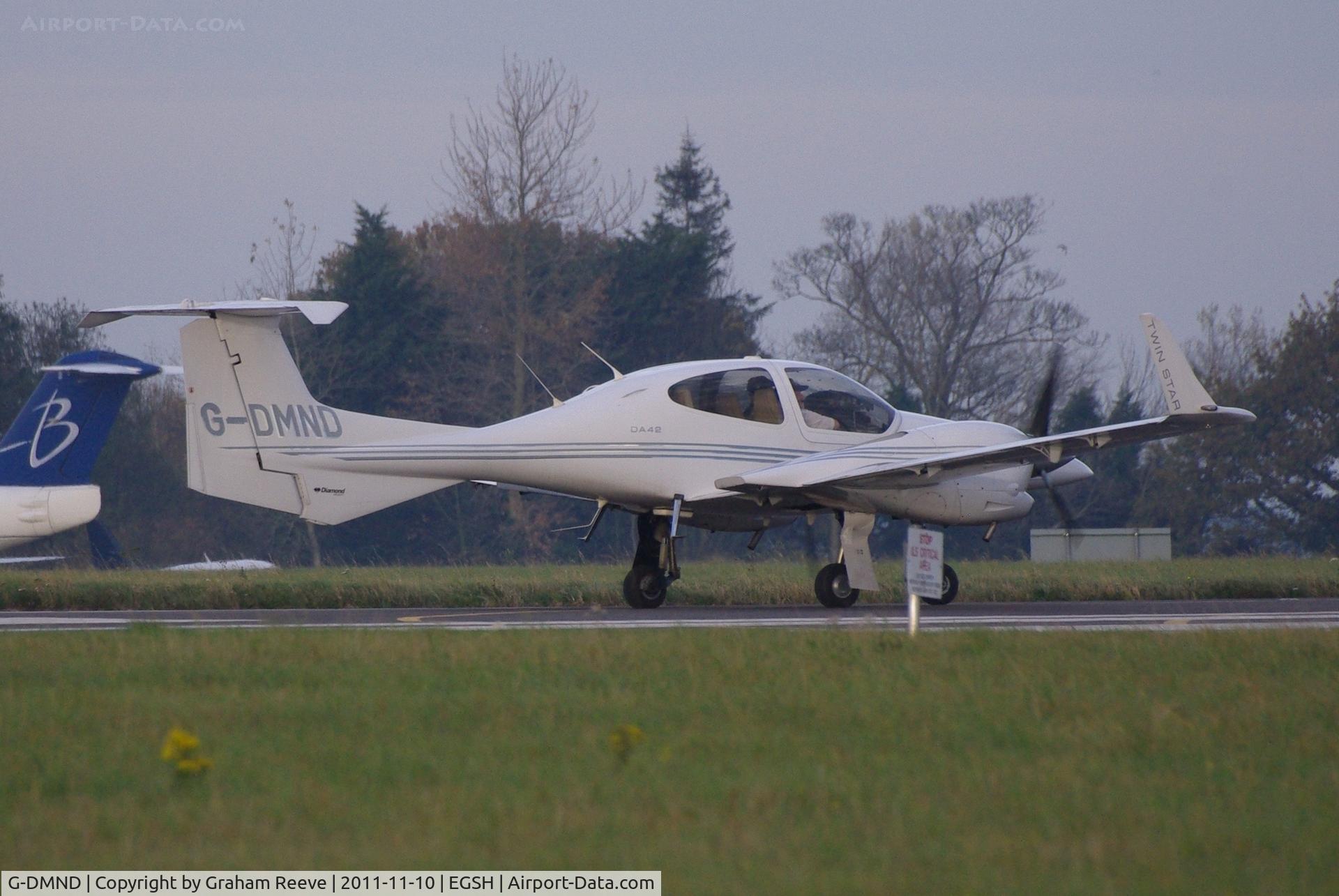 G-DMND, 2005 Diamond DA-42 Twin Star C/N 42.068, About to depart.