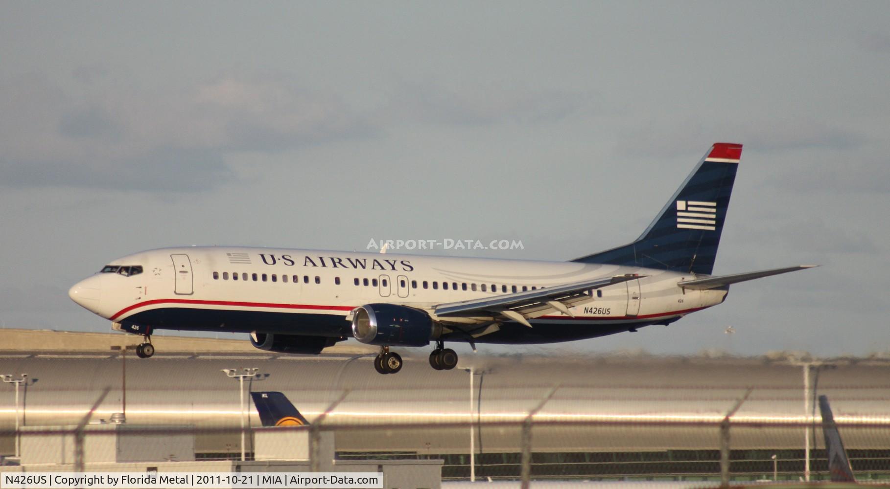 N426US, 1989 Boeing 737-4B7 C/N 24548, US Airways 737