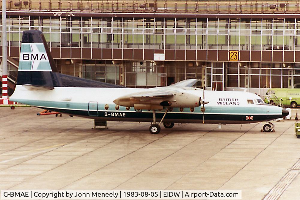 G-BMAE, 1964 Fokker F-27-200 Friendship C/N 10256, British Midland operated daily flights between East Midlands and Dublin