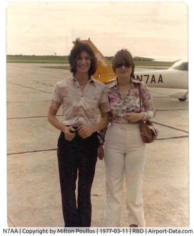 N7AA, 1970 Cessna 150L C/N 15072420, Me and My Instructor  ( Margret Stryker ) First Solo March 1977