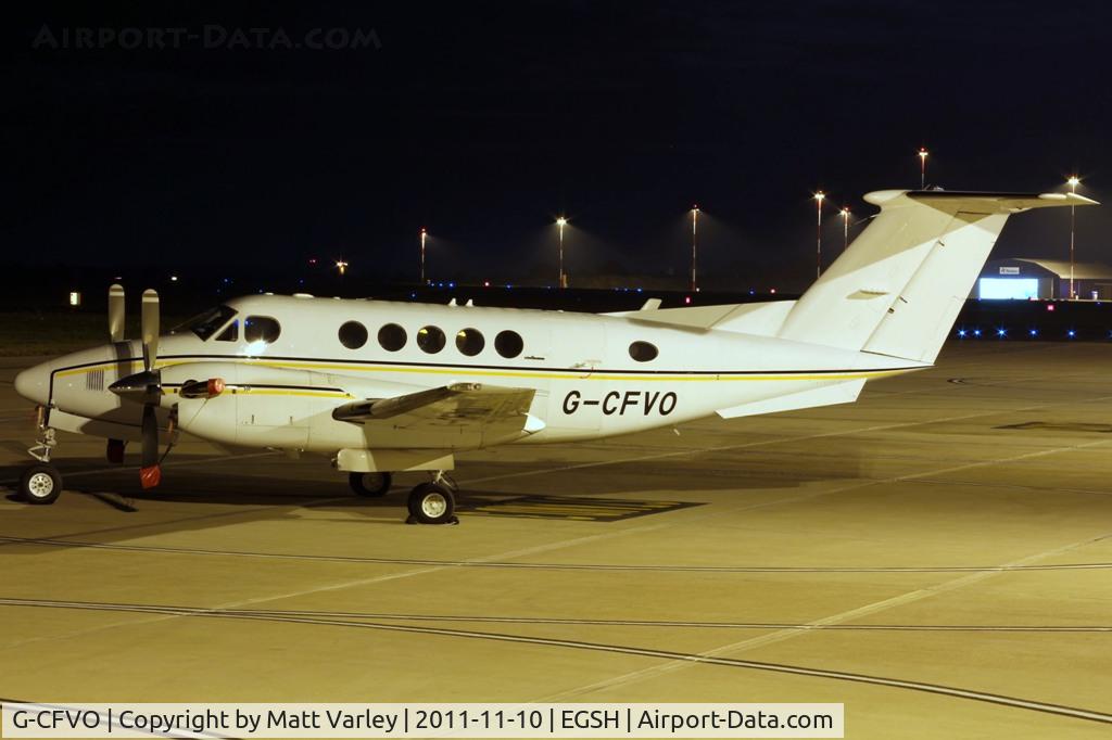 G-CFVO, 1981 Beech B200 King Air C/N BB-877, Sat under the floodlights at SaxonAir.