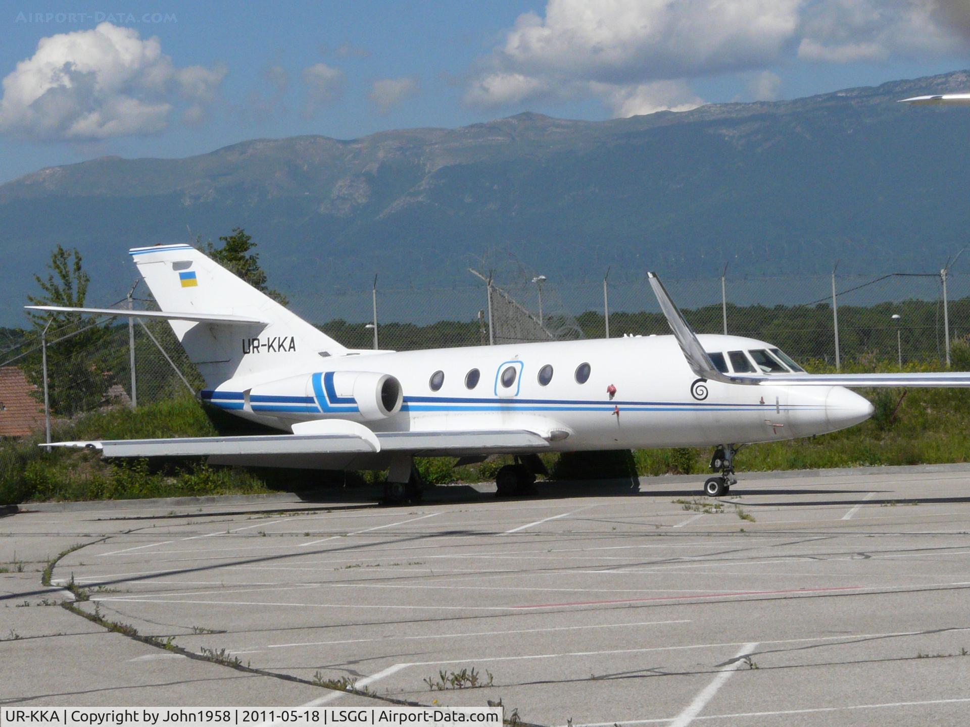 UR-KKA, 1979 Dassault Falcon (Mystere) 20F C/N 389, Looking sorry for herself in the sun
