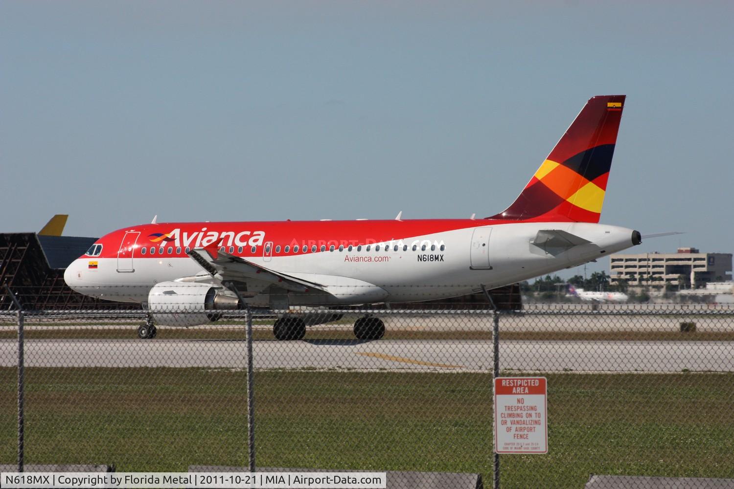 N618MX, 2001 Airbus A319-112 C/N 1618, Avianca A319