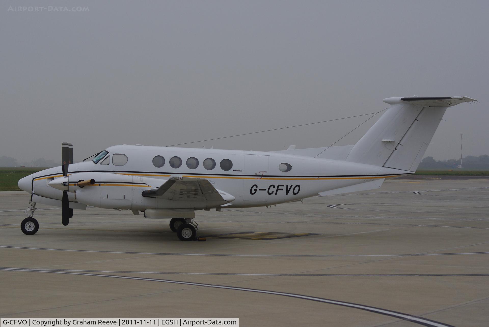 G-CFVO, 1981 Beech B200 King Air C/N BB-877, Parked at Norwich.
