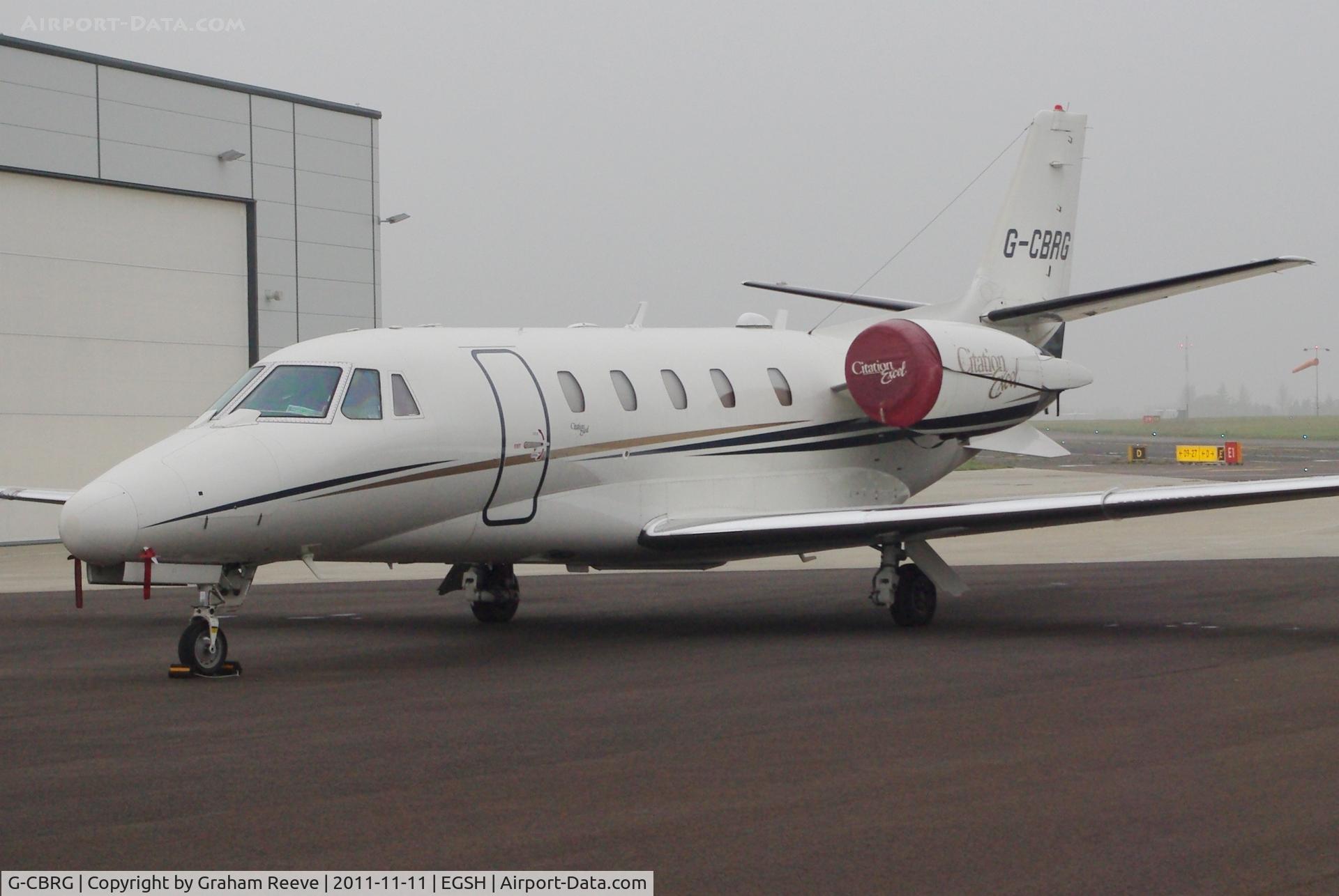 G-CBRG, 2002 Cessna 560 Citation Excel C/N 560-5266, Parked at Norwich.