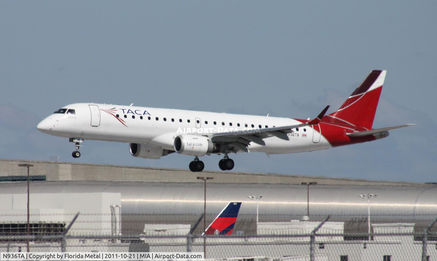 N936TA, 2008 Embraer 190AR (ERJ-190-100IGW) C/N 19000215, Taca E190