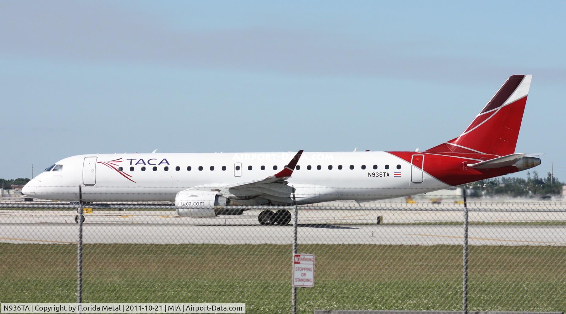 N936TA, 2008 Embraer 190AR (ERJ-190-100IGW) C/N 19000215, Taca E190