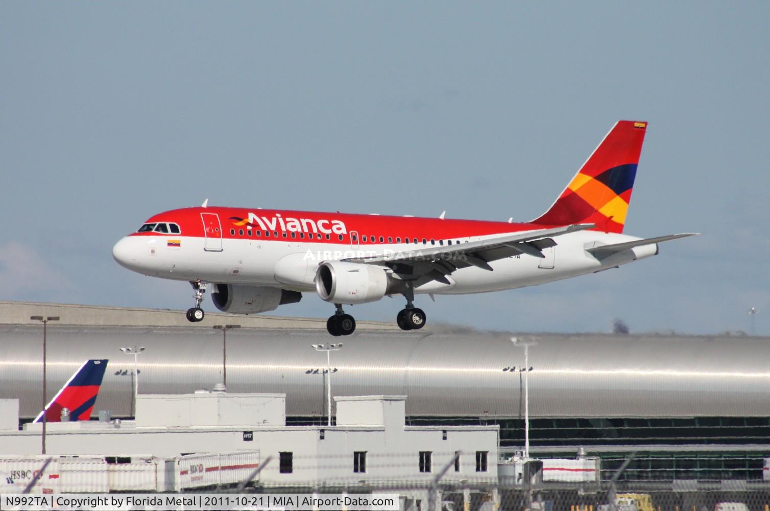 N992TA, 2003 Airbus A319-112 C/N 2066, Avianca A319