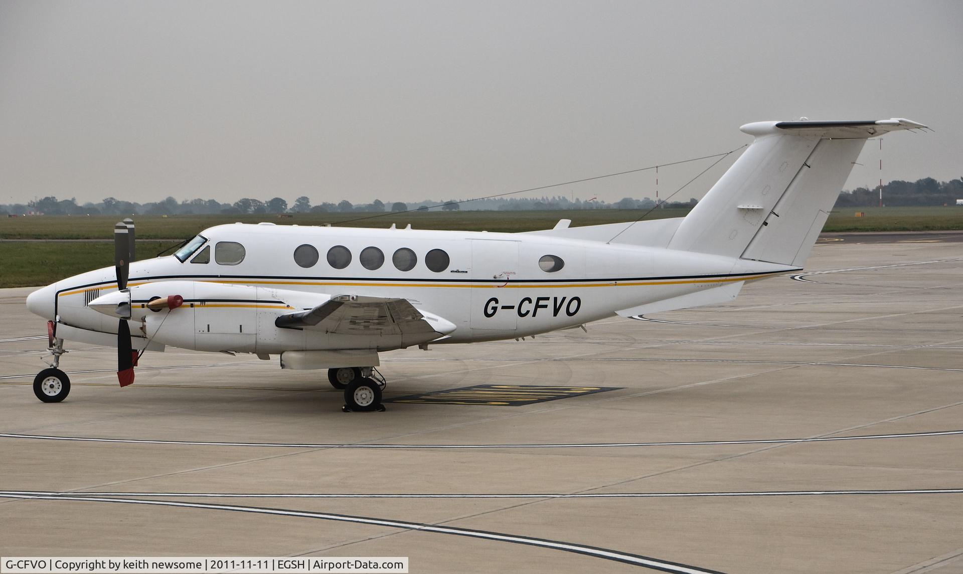 G-CFVO, 1981 Beech B200 King Air C/N BB-877, resting at Norwich International !
