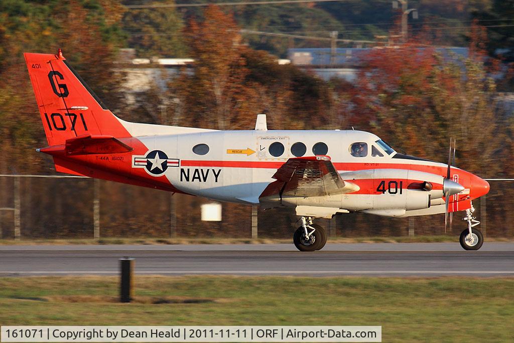 161071, Beech T-44A Pegasus C/N LL-53, US Navy T-44A Pegasus 161071 rolling out on RWY 23 after landing.  The aircraft identified itself by the call-sign 