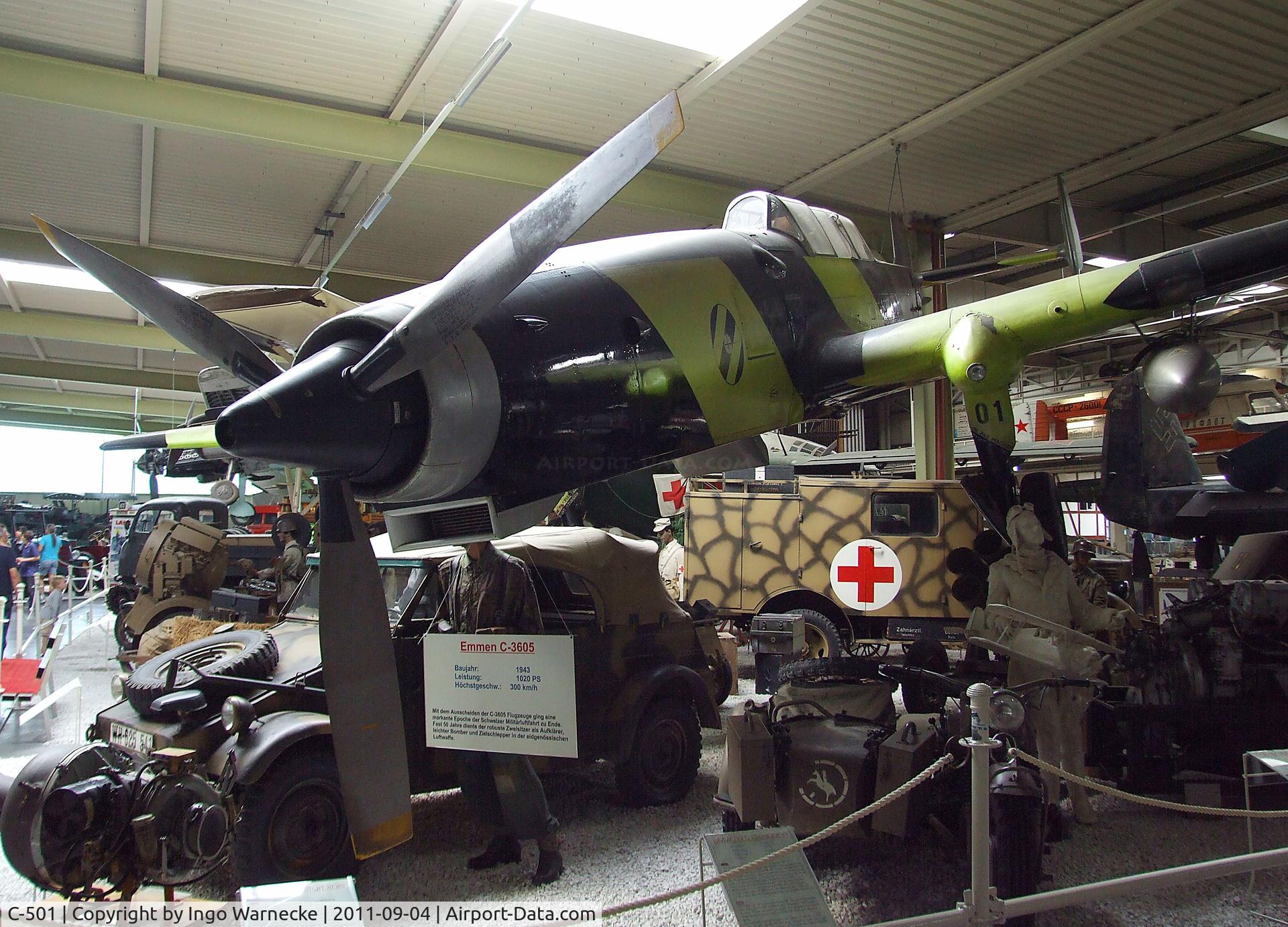 C-501, EKW C-3605 C/N 281, Eidgenössisches Flugzeugwerk (F+W) Emmen C-3605 Schlepp at the Auto & Technik Museum, Sinsheim