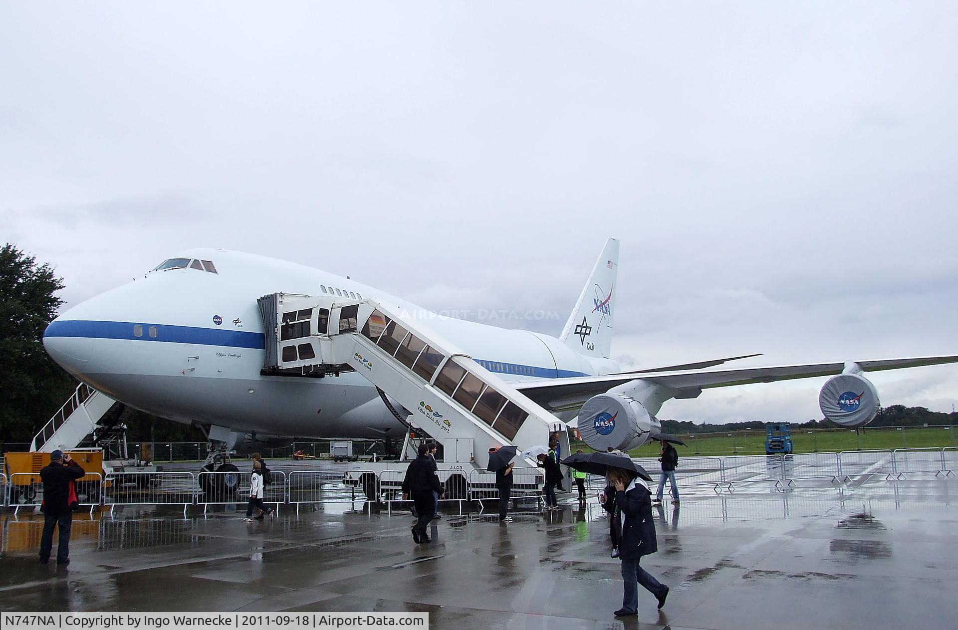 N747NA, 1977 Boeing 747SP-21 C/N 21441, Boeing / NASA / DLR 747SP-21 SOFIA flying observatory research aircraft at the DLR 2011 air and space day on the side of Cologne airport