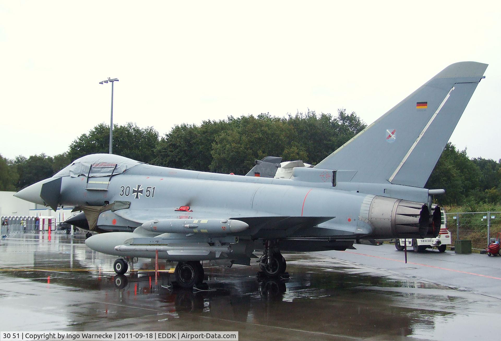 30 51, Eurofighter EF-2000 Typhoon S C/N GS036, Eurofighter EF2000 of the Luftwaffe at the DLR 2011 air and space day on the side of Cologne airport