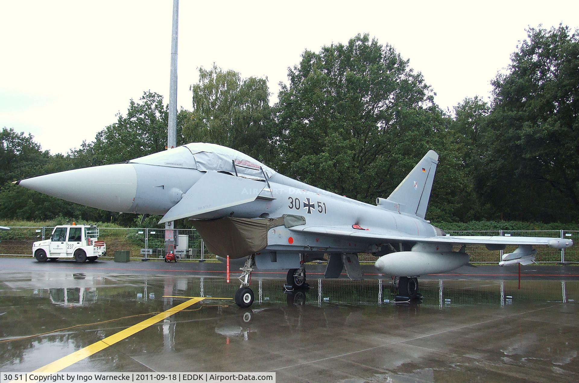 30 51, Eurofighter EF-2000 Typhoon S C/N GS036, Eurofighter EF2000 of the Luftwaffe at the DLR 2011 air and space day on the side of Cologne airport