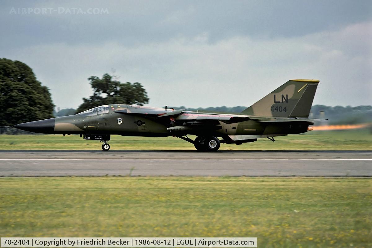 70-2404, 1971 General Dynamics F-111F Aardvark C/N E2-43, departure from RAF Lakenheath