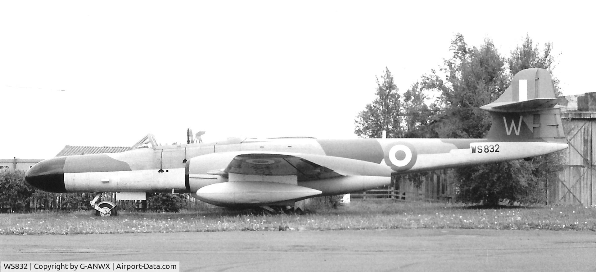 WS832, 1954 Gloster Meteor NF.14 C/N Not found WS832, Photo taken at Carlisle C1979