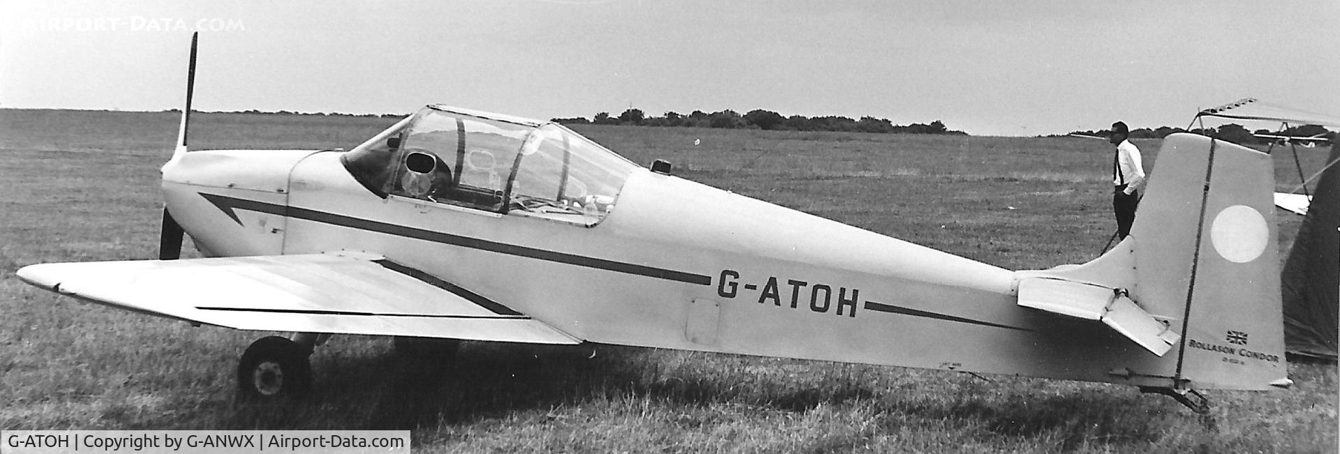 G-ATOH, 1966 Rollason Druine D-62B Condor C/N RAE/612, Seen at Booker C.1970
