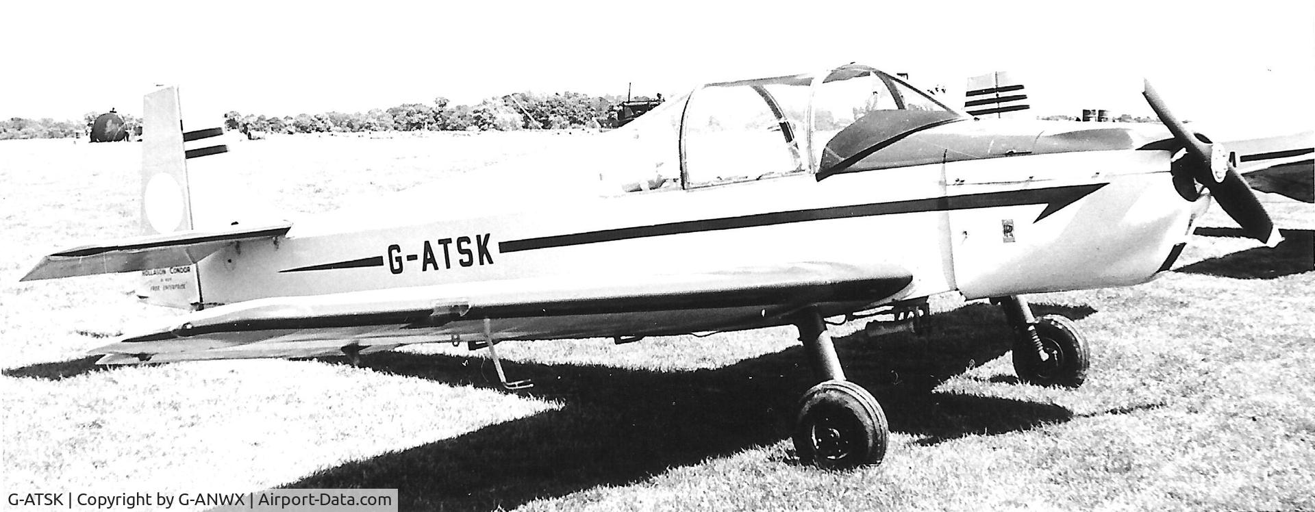 G-ATSK, 1966 Rollason Druine D-62B Condor C/N RAE/613, Photo taken around 1970.